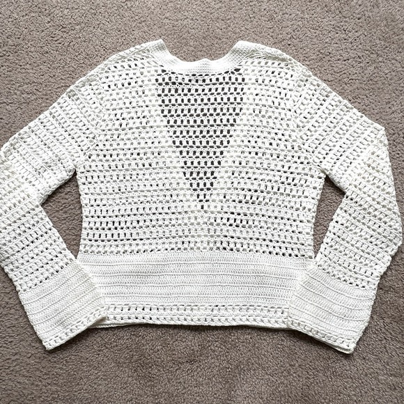 Lucidity Crotchet Sequined White Cardigan Embellished Filigree Buttons Size XL - Picture 8 of 10